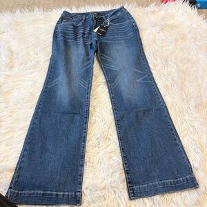 Flamingals flared wide leg stretchy denim jeans size XL FL5-217